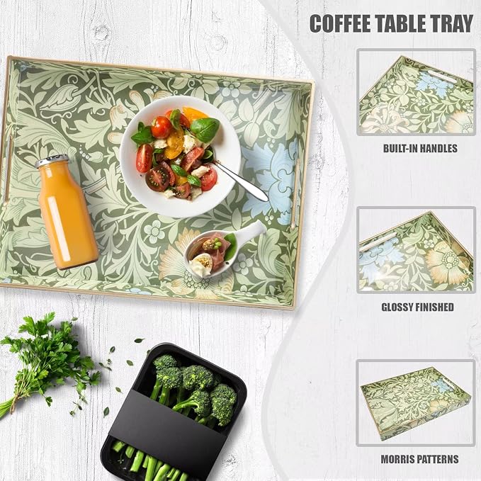 Spsyrine Serving Tray with Handles, Plastic Decorative Tray - Image 4