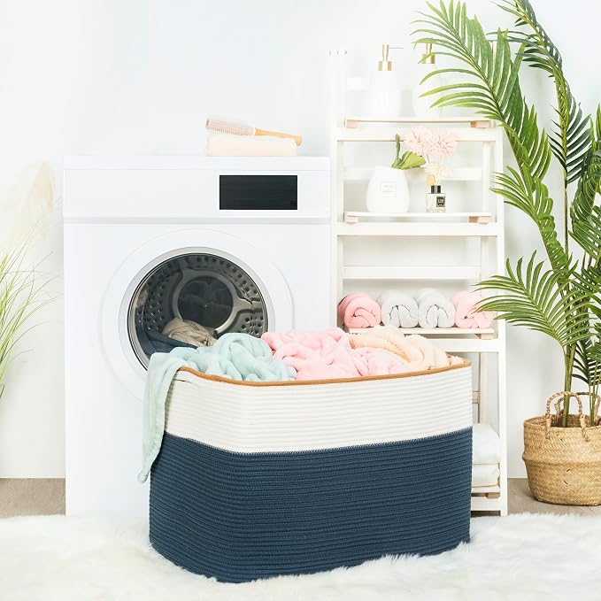 112L Extra Large Blanket Basket Holder Living Room, Dog Toy Organizer Bin Box - Image 4