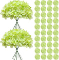 65Pcs Green Hydrangea Artificial Flowers Bulk，Realistic Silk Fake Flowers by Cherica