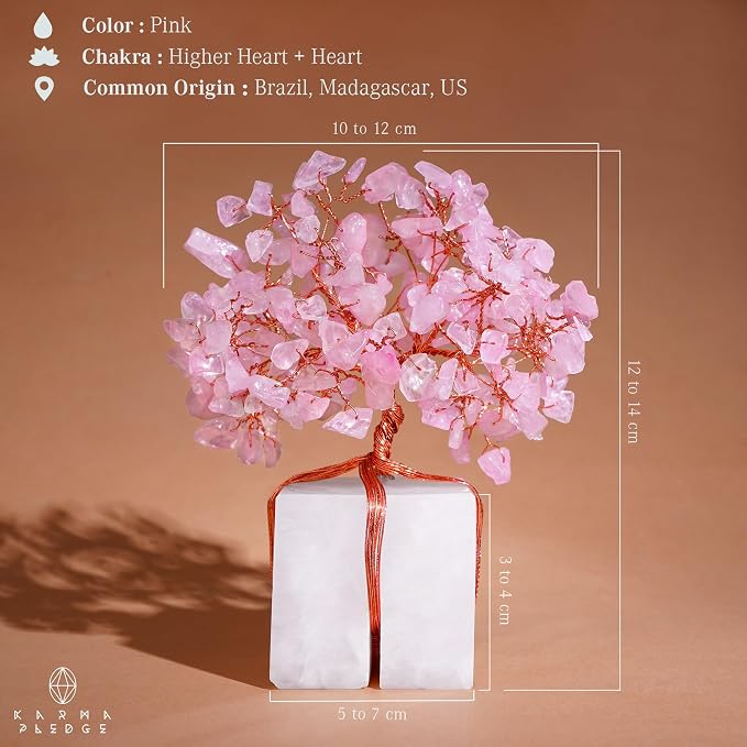 Rose Quartz Crystal Tree of Life Unique Birthday Gifts - Image 3