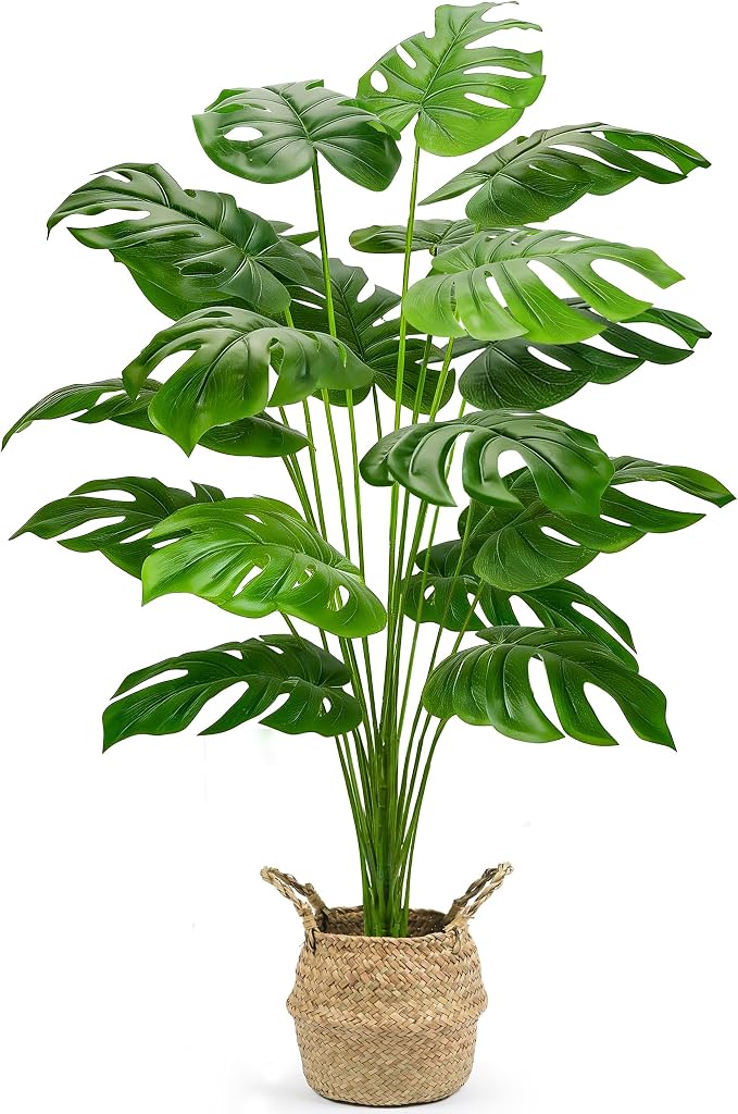 Der Rose 44" Tall Fake Plants, Artificial Tree in Round Basket Home Decor | by DerRose