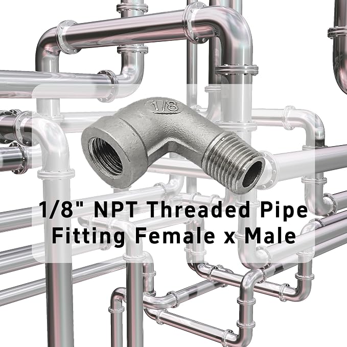 2Pcs 90 Degree Street Elbow, 1/8" NPT Male x 1/8" NPT Female, 304 Stainless - Image 4
