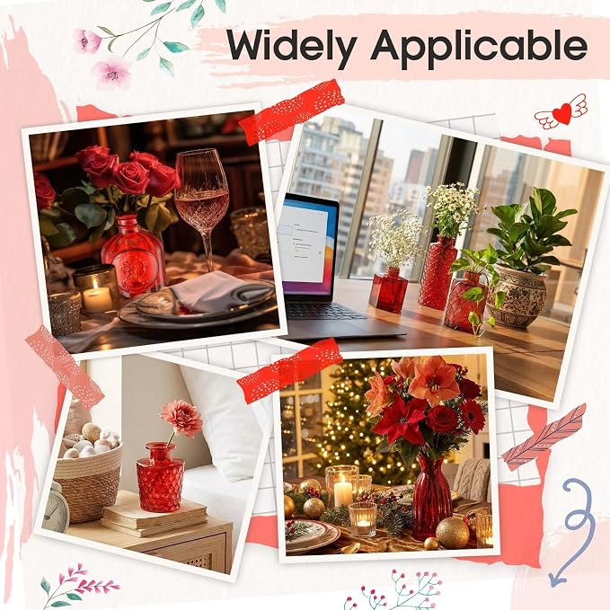 Yaomiao 30 Pcs Glass Bud Vases Centerpieces, Mini Colored Flower Vase - Image 3