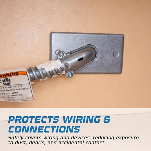 4 Pack - 4x2 Single Gang Rectangle Blank Outlet Cover - Image 4