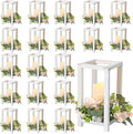 Hushee 60 Pcs Wooden Wedding Lantern Centerpiece Candles Wreaths Set, LED by Hushee