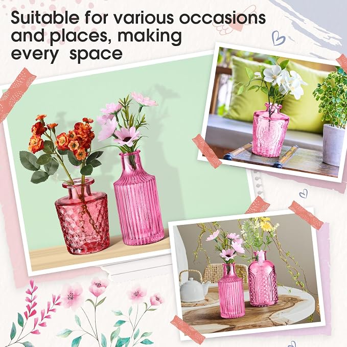 Yaomiao 30 Pcs Glass Bud Vases Centerpieces, Mini Colored Flower Vase - Image 5