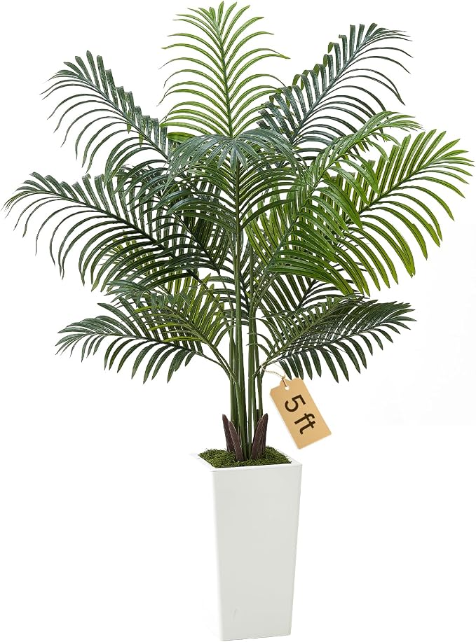 VEVOR Artificial Areca Palm Tree 5 ft, Fake Palm Tropical Plants by VEVOR