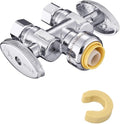 1PC EFIELD Push Fit 1/2" x Dual 3/8" OD Compression Straight Stop Valve | 1/4 by EFIELDPEXTUBING