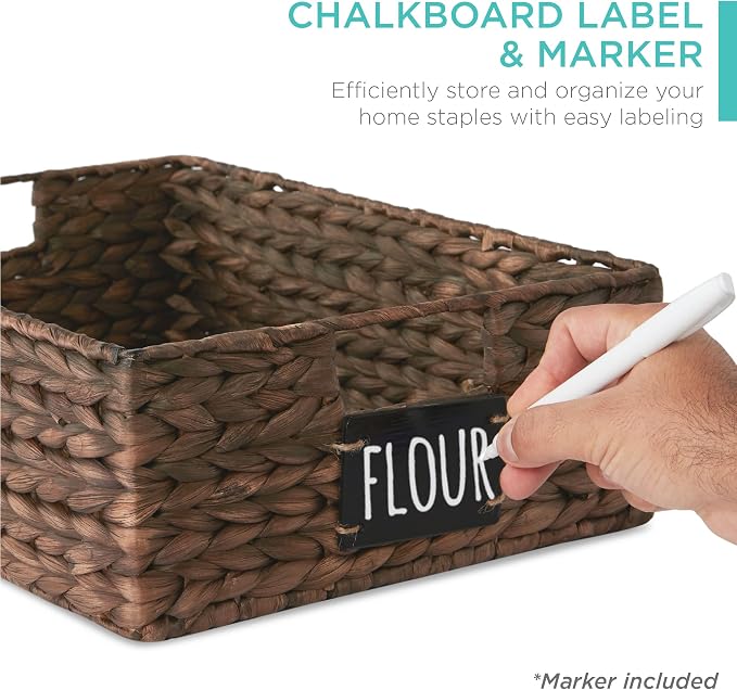 Best Choice Products Set of 4 16x12in Large Water Hyacinth Pantry Baskets - Image 2
