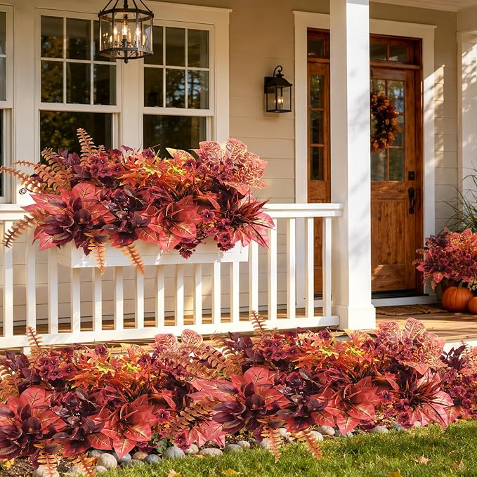 Artificial Fall Flowers for Outdoors, Fake Flowers Fall Greenery for Outside - Image 9