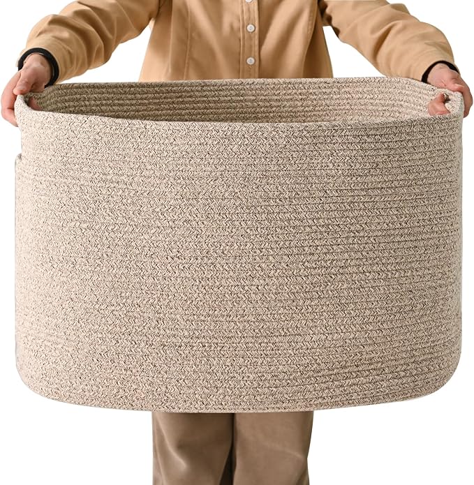 ICERZCZ Large Storage Basket for Organizing, Blanket Basket for Living Room by ICERZCZ