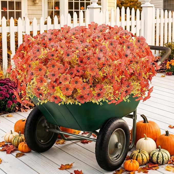 Artificial Flowers for Outdoor, Silk Flowers No Fade Fake Plastic Flowers Faux - Image 4