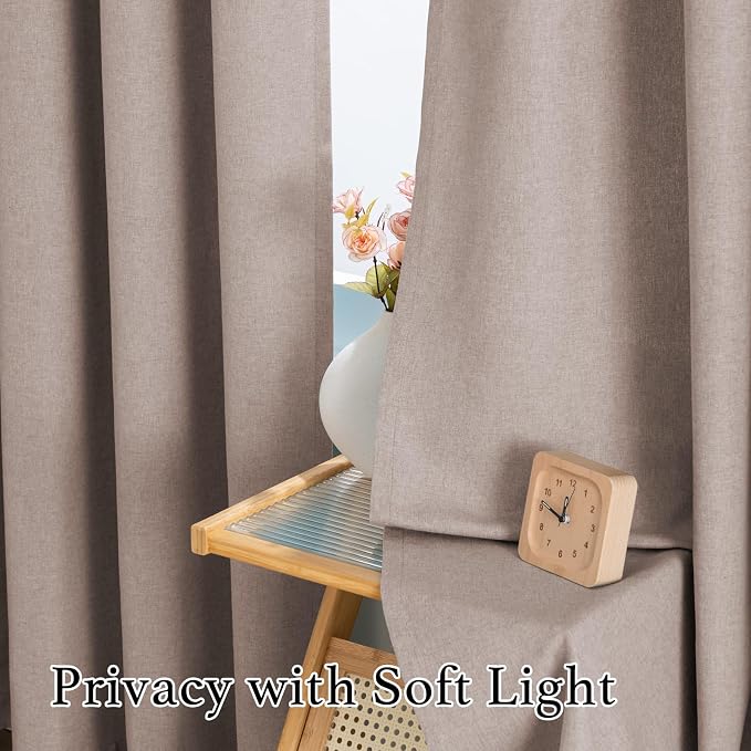 H.VERSAILTEX Grommet Natural Linen Textured Cafe Curtains 45 inch Length - Image 6