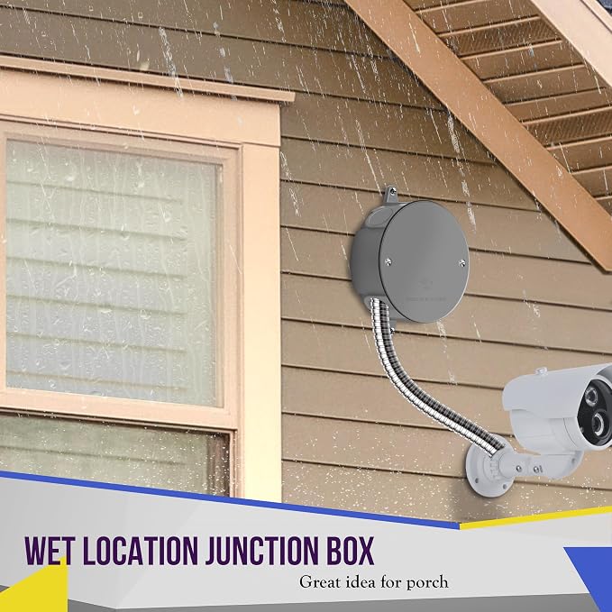 ENERLITES 4” Diameter Round Weatherproof Outlet Box - Image 4