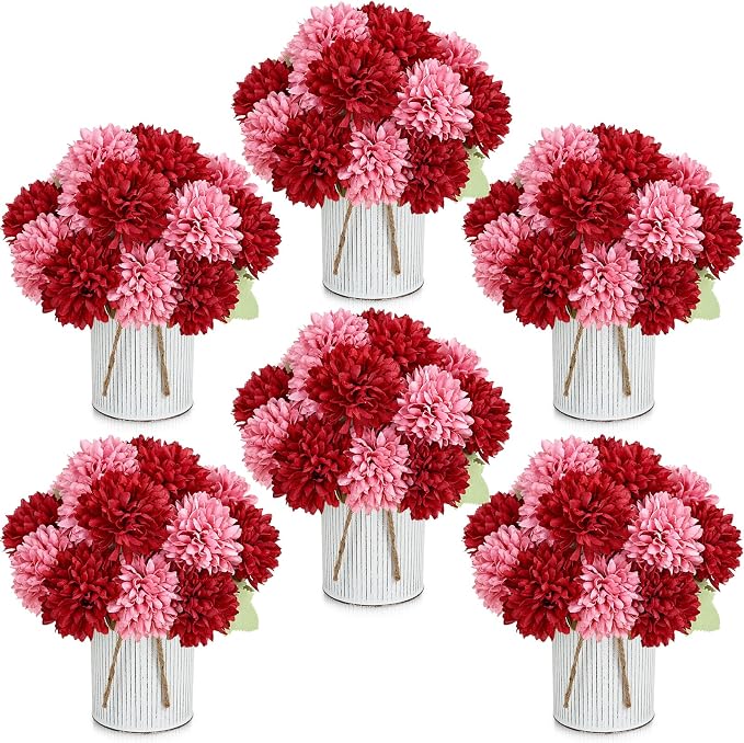6 Set Pre-Made Flower Table Centerpieces by SEKNHOP