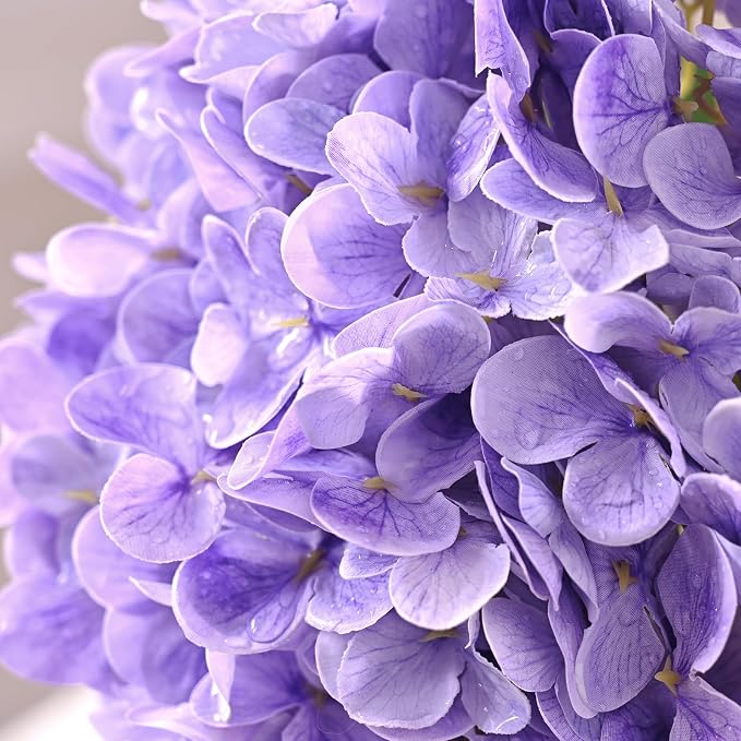 5 Pcs Purple Hydrangea Artificial Flowers, Latex Real Touch Faux Hydrangeas | - Image 4