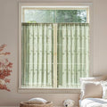 Sutuo Home Sage Green Sheer Boho Kitchen Curtains 2 Panels 54 inches Long | by SutuoHome