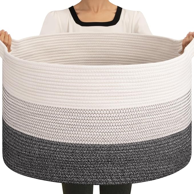 OIAHOMY 90L Extra Large Blanket Basket by MasterofSpaceOptimization