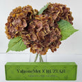 YalzoneMet 3 PCS Brown Hydrangea Artificial Flowers 21'' Real Touch Faux Latex by YalzoneMet