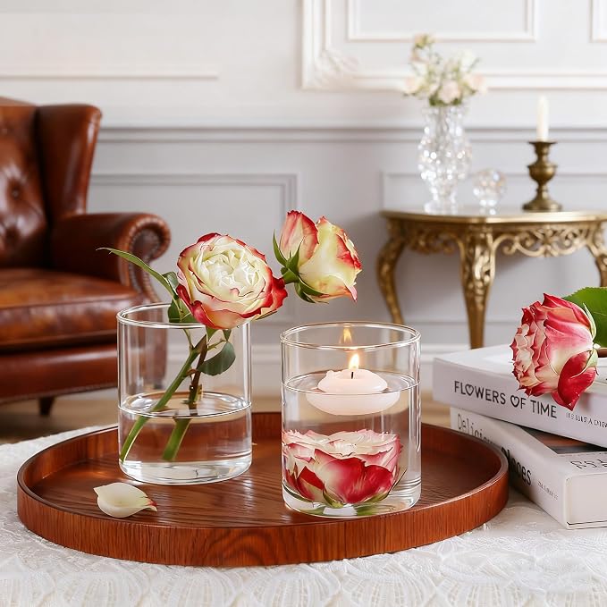 12pcs 4 Inch Clear Glass Cylinder Vases - Image 2