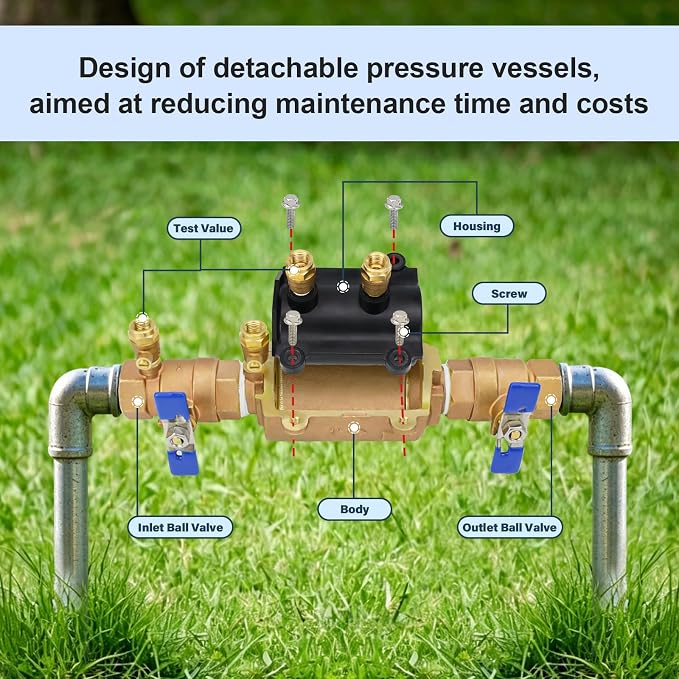 1-350 1" Double Check Backflow Preventer, Double Check Valve Assembly | 1 inch - Image 2