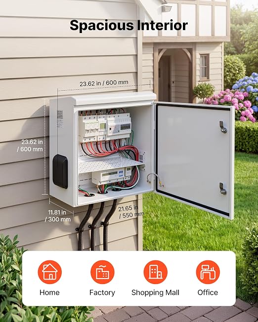VEVOR Outdoor Electrical Box, Cold-Rolled Steel, Electrical Junction Box - Image 2
