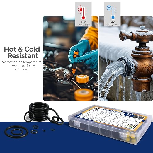 O Ring Kit - 1560 Pcs 32 Size - Nitrile Rubber O Rings Assortment Kit + 4 Hook - Image 5