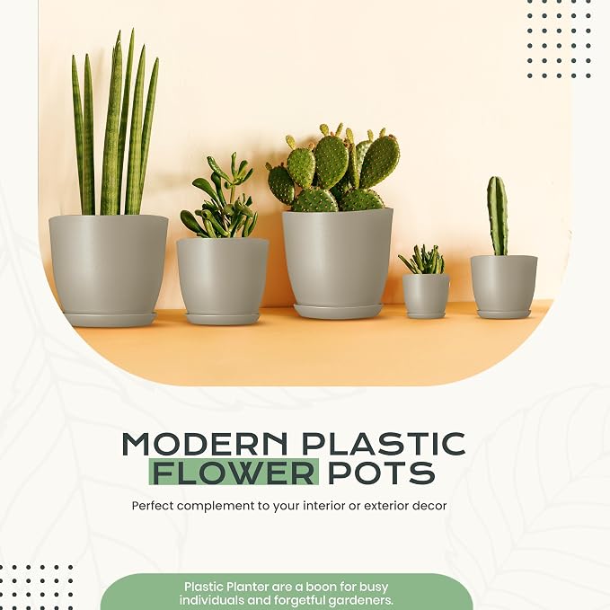 Plant Pots Indoor with Drainage, 10 Pack Multi-Size Planters Set - Image 6