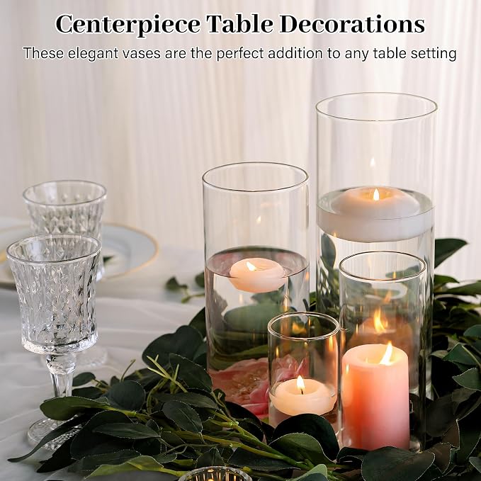 16 PCS Clear Cylinder Vases for Centerpieces - Image 5