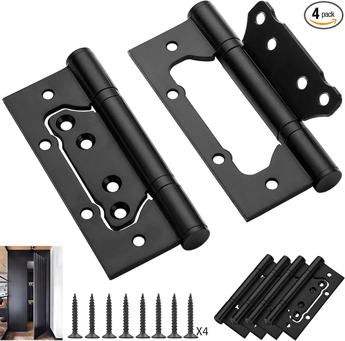 4Pcs No Mortise Door Hinges, Heavy-Duty 304 Stainless Steel Hinges | by Unknown