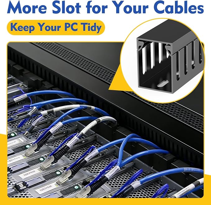 Open Slot Wiring Raceway Cable Duct, Cable Management Cord Track | 123" open - Image 7