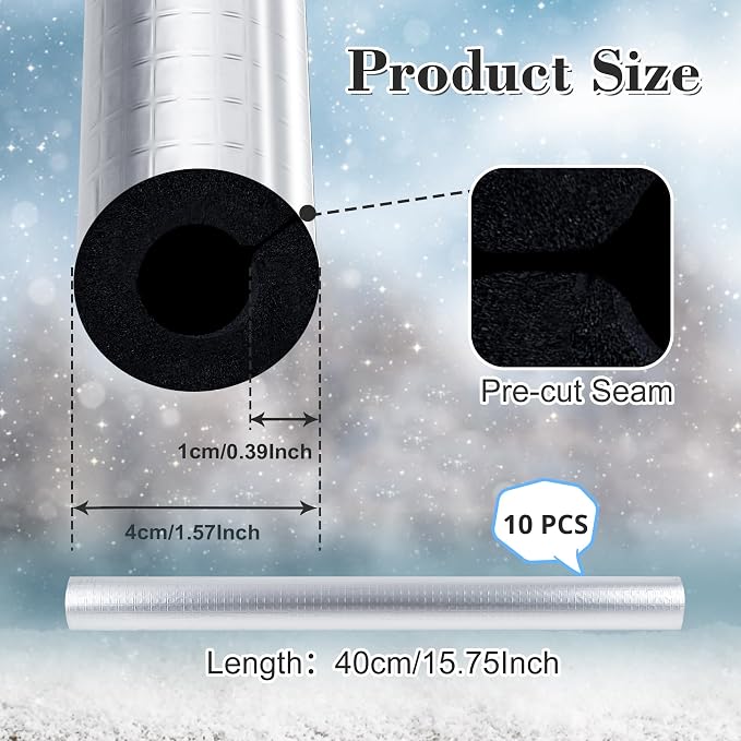 Pipe Insulation Foam Tube, 3/4''Self-Adhesive Pre Slit Foam Pipe Covers - Image 2