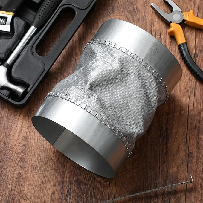 6 Inch Flexible Duct Connector, Round Dryer Vent Connector Galvanized Steel - Image 4