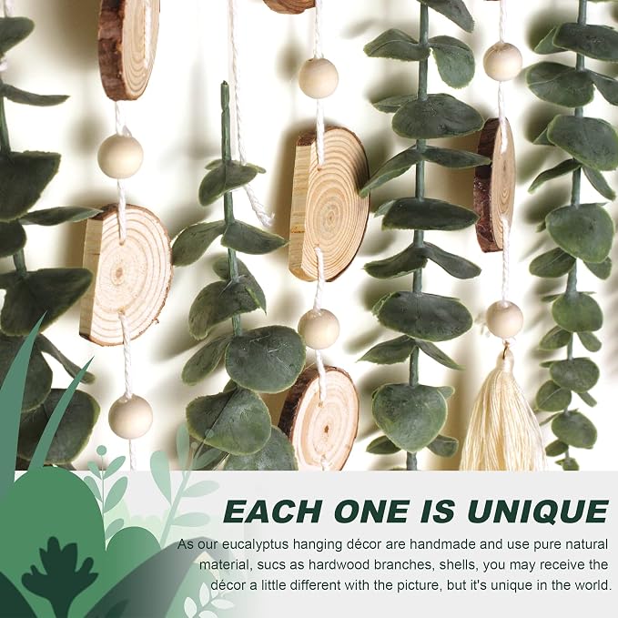 Artificial Eucalyptus Wall Decor Fake Greenery Leaves Stems Wall Hanging Plants - Image 4