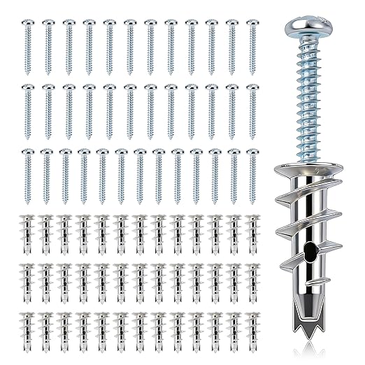 116 Pcs Metal Drywall Anchors Zinc Self-Drilling Screws Kit | Heavy Duty 50 LB by Unknown