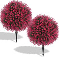Artificial Red Eucalyptus Topiary Ball Tree, UV Resistant Faux Evergreen Trees by Unknown