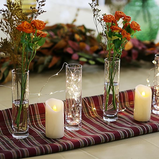 Glass Cylinder Bud Vases for Centerpieces, Handmade Slim Flower Vases Wedding - Image 5