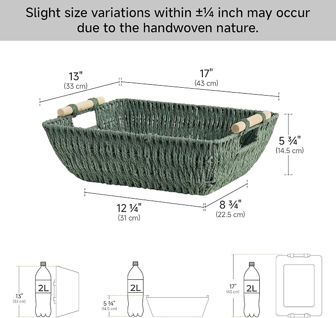 StorageWorks Large Wicker Basket, Woven Basket - Image 3