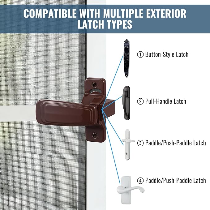 Screen Door Latch Replacement Kit | Replacement Door Handle Hardware, Easy - Image 8