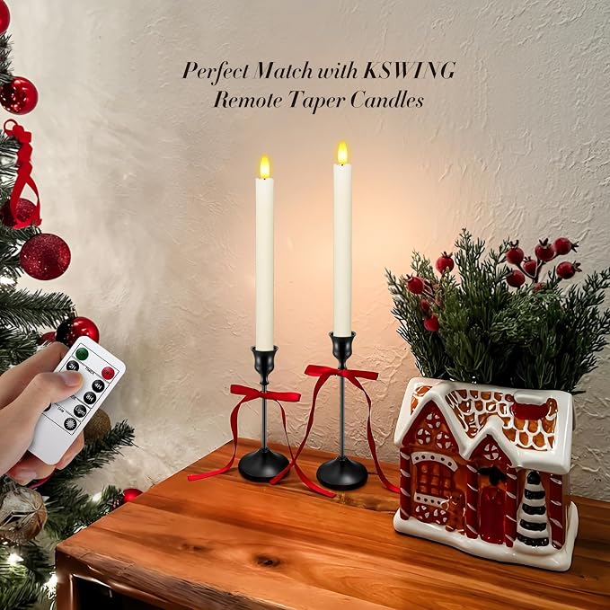 Candlestick Holders 6 PCS Metal Taper Candle Holders, KSWING Black Candle Stick - Image 2