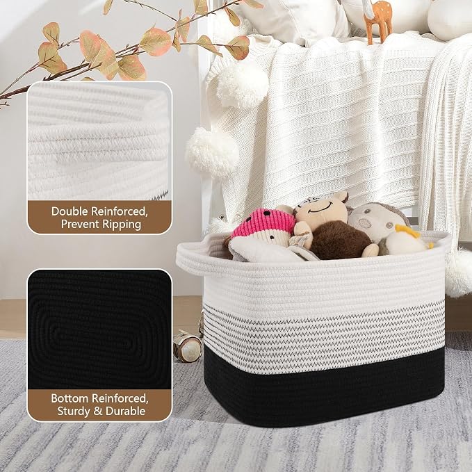 OIASKET Storage Basket for Organizing, Woven Baskets for Storage, Rectangle - Image 3