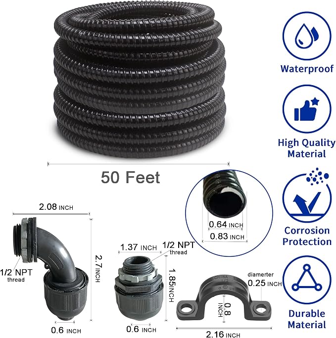 Yariwiz Black Special Extra Flexible Electrical Conduit Liquid Tight PVC - Image 2