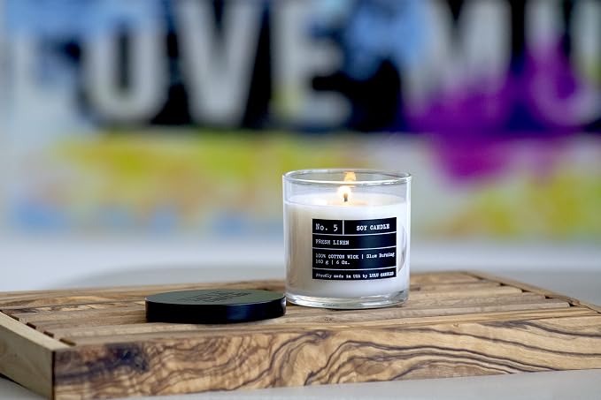 Lulu Candles | Lemon & Vanilla Bean | Luxury Scented Soy Jar Candle | Hand - Image 3