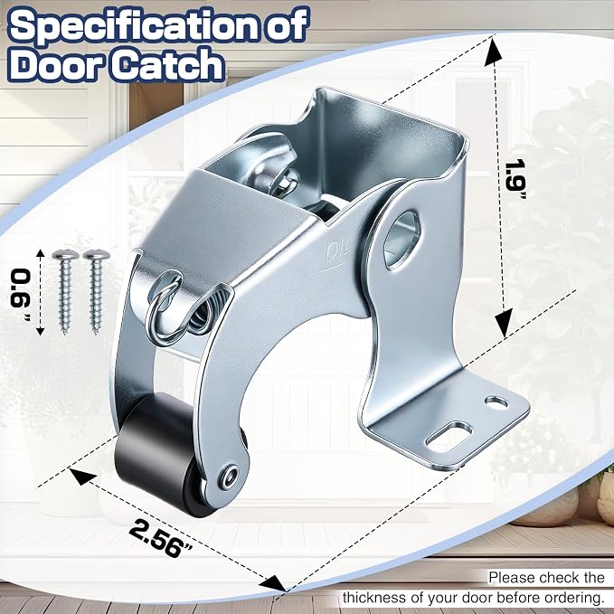 Dreyoo 2 Pack Screen and Storm Door Catch, 2.56 x 1.9 in, Zinc Plated - Image 3