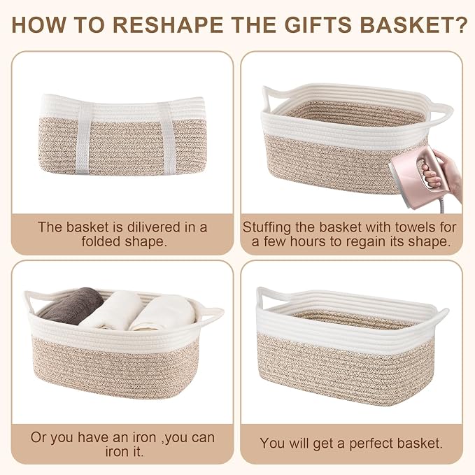 OIAHOMY Woven Basket, Gift Basket Empty - Image 7