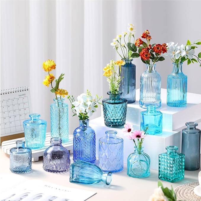 Yaomiao 30 Pcs Glass Bud Vases Centerpieces, Mini Colored Flower Vase - Image 6
