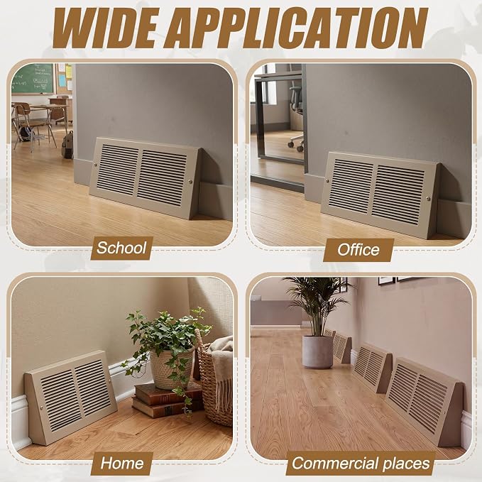 Honeydak 2 Pack Baseboard Register Vent Covers 14" x 6" Duct Opening - Image 6