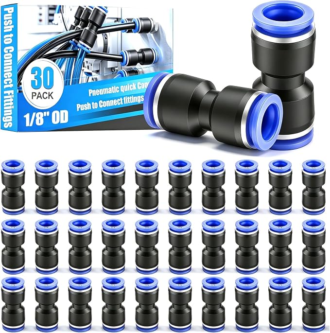 mxuteuk 30PCS 1/8" OD Push to Connect Fittings, 1/8" OD Air Line Fittings by mxuteuk