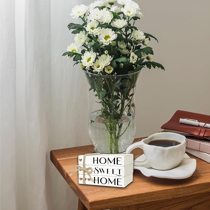 Mini Decorative Books For Home Decor, Small Wood Book Stack For Table Decor - Image 5