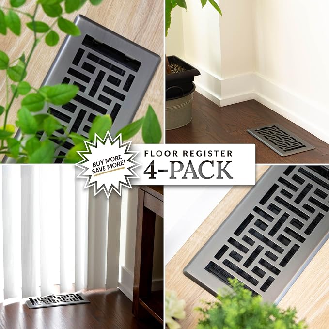 Decor Grates AJH412-GM Oriental Floor Register, 4x12 Inches, Gun Metal Finish - Image 8